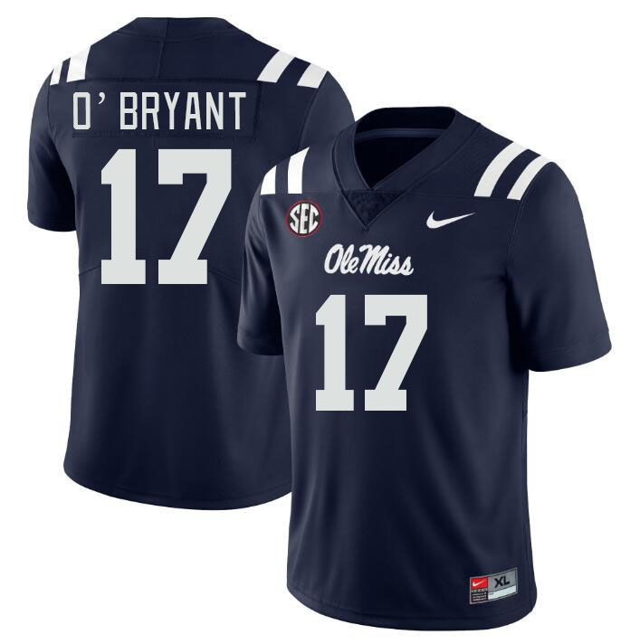 Ole Miss Rebels #17 Richard O'Bryant College Football Jerseyes Stitched Sale-Navy